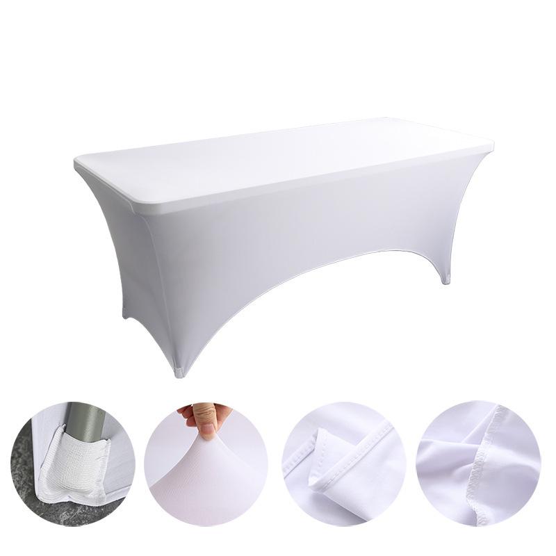 4/6/8FT Full Elastic Banquet Table Cloth Cover Bar Meeting Outdoor Wedding Birthday Party Hotels Decoration Tablecloth