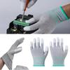 5PCS Antistatic Coated Labour Gloves Nylon Carbon Fibre Coated Fingers Touch Screen PU Gloves Wear Resistant Dustproof Workshop