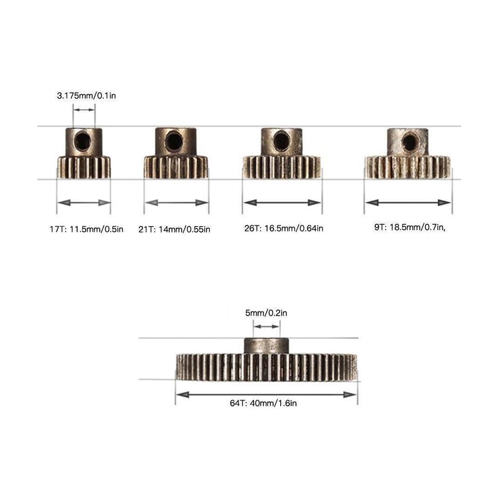 11184 Steel Metal Spur Gear 64T 17T 21T 26T 29T Metal Motor Gear for Redcat EPX HSP 1/10 Monster Truck 94111 RC Parts