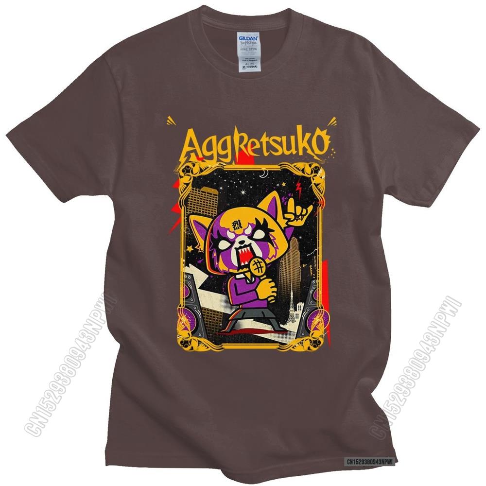 Funny Aggressive Retsuko T Shirt Men s O-Neck Japanese Manga Aggretsuko Printed Tee Tops Cotton Regular Fit T-Shirt Merch S