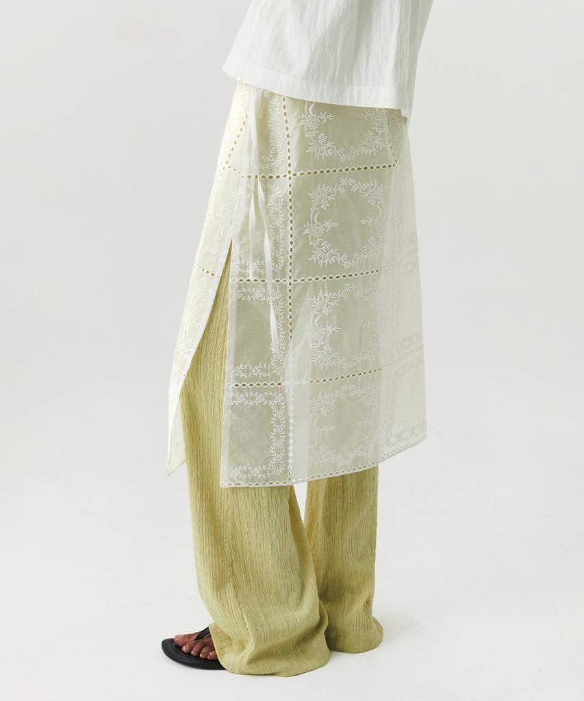 Leuba Layered Slim Boots Cut Pants - Avocado