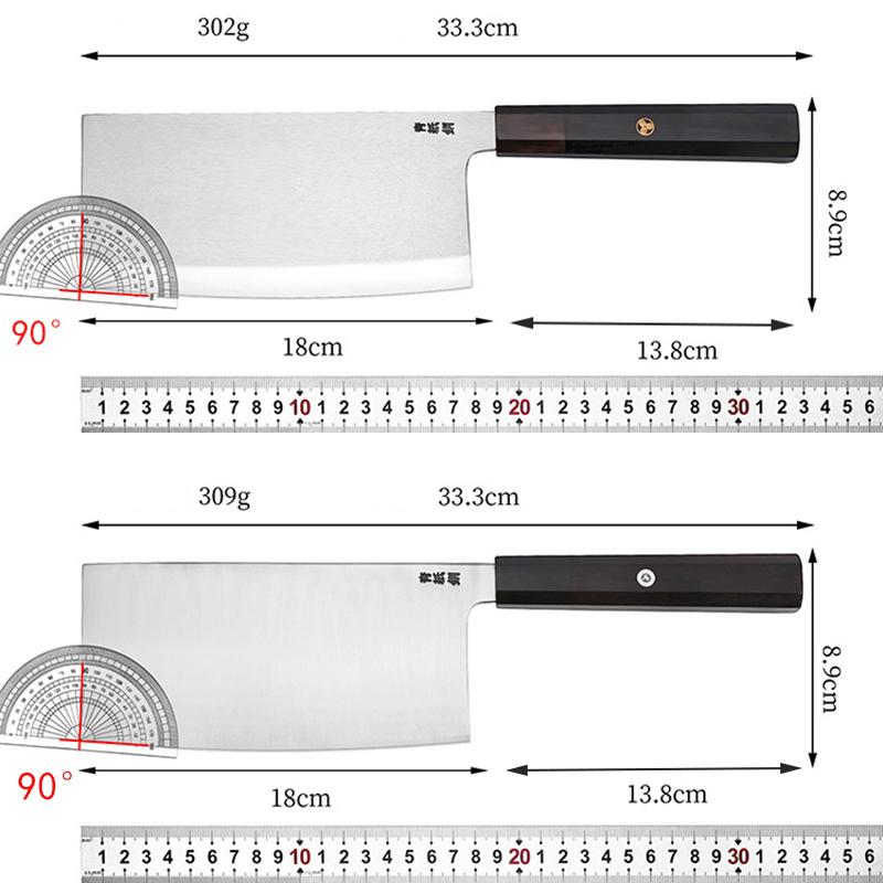 7 Inch Chinese Chef Knife Welding Aogami Steel Blade Slicing Vegetables Cleaver Meat Professional Kitchen Knives Ebony Handle
