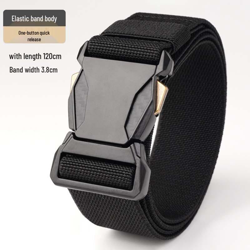Men's Adjustable Leather Tactical Belt: Elastic, Versatile, Casual, Outdoor Training, Workwear