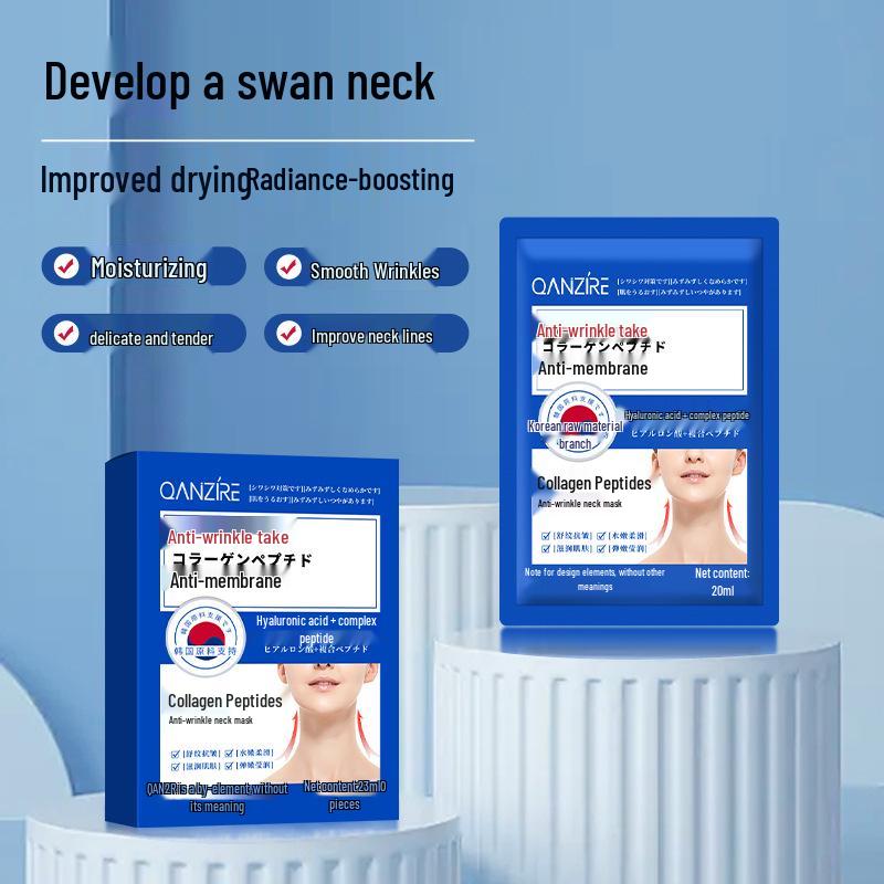 Oryginalna Maska na Szyję z Kolagenem Peptydowym: Przeciwzmarszczkowy, Nawilżający, Nawilżający, Ujędrniający, Redukuje zmarszczki na szyi