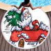 Cartoon Santa Claus Round Beach Towel,Christmas Theme Beach Towels, Microfiber Bath Towel for Boys Girls Adult New Year's Gift