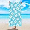 1 Stück Hibiskus Strandtuch, ultrafeine Faser schnell trocknend saugfähiges Badetuch, Outdoor Schwimm Sport Strandtuch