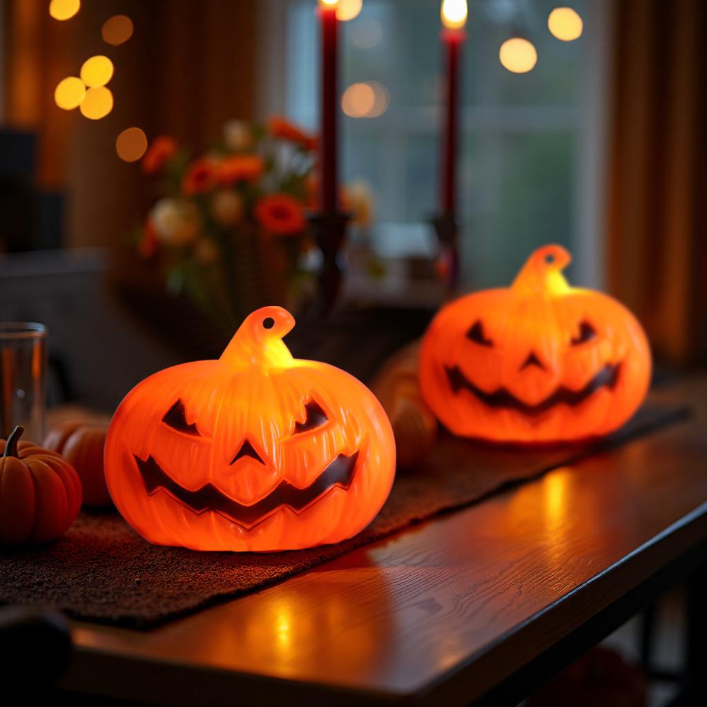Halloween Pumpkin Lantern & Skeleton Ghost Decorations for Party Atmosphere