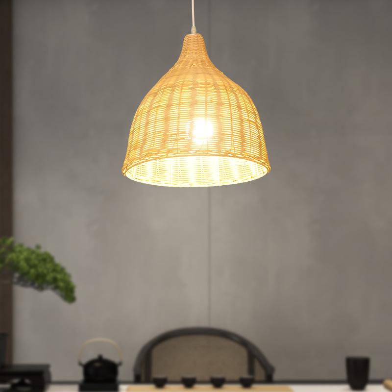 Zen-Inspired Bamboo Rattan Chandelier: Hand-Woven Wabi-Sabi Lighting for Homes and Hotels