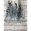 Used Indian Silk Cotton Lightweight Stole, Ari Embroidery, Hand-dyed, Blue, Spring/Summer, Mother's Day