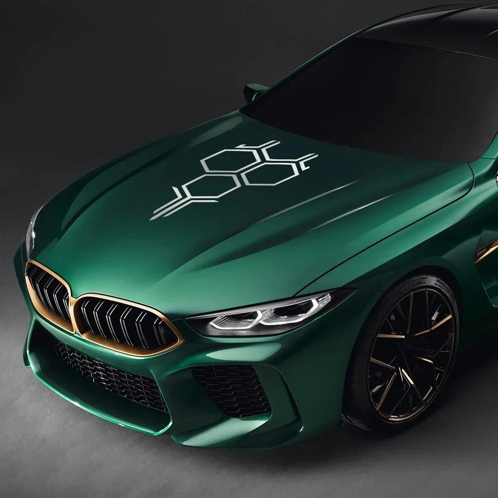 Honeycomb Decal Car Hood Bonnet Engine Sticker For F30 F10 E39 E90 E87 E46 F48 G30 X5 E60 G30 Sport Vinyl Film Decal Decor