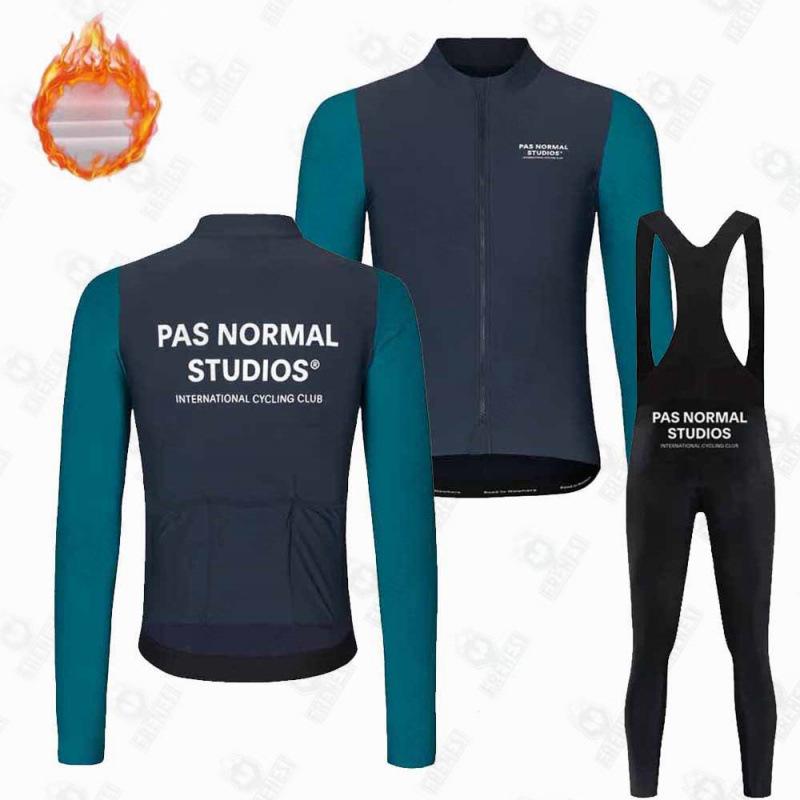 PNS Winter Cycling Fleece Set: Long Sleeve Jersey and Bib Pants for Road & Mountain Biking
