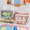 Cartoon TV Tissue Box & Phone Holder - Cute Napkin Storage for Living Room