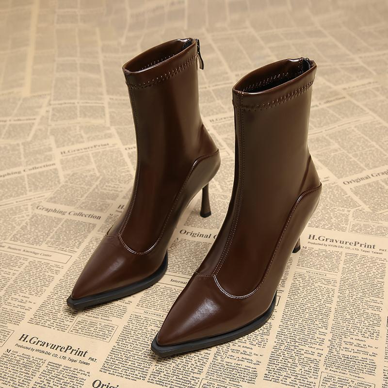 Nightclub Pointed Toe High Heel Women Ankle Boots Fashion Stripper Party Shoes Autumn Winter Modern Short Botas Para Mujer