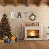 Christmas Wooden Hanging Rustic Multicolor Cutout Wooden EAT Letters Wall Mounted Decorative Signs