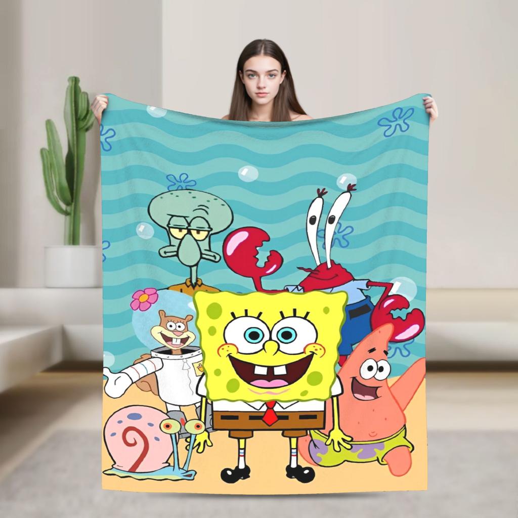 Patrick Star Blankets SpongeBob SquarePants Fuzzy Funny Warm Throw Blanket for Home Restaurant Spring/Autumn