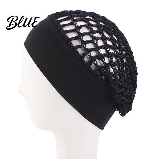 Crochet Hair Net Mesh Bonnet for Women, Breathable Polyester Sleeping Cap with Wide Anti Frizz Elastic Band, Lightweight Cove Wig Styling And