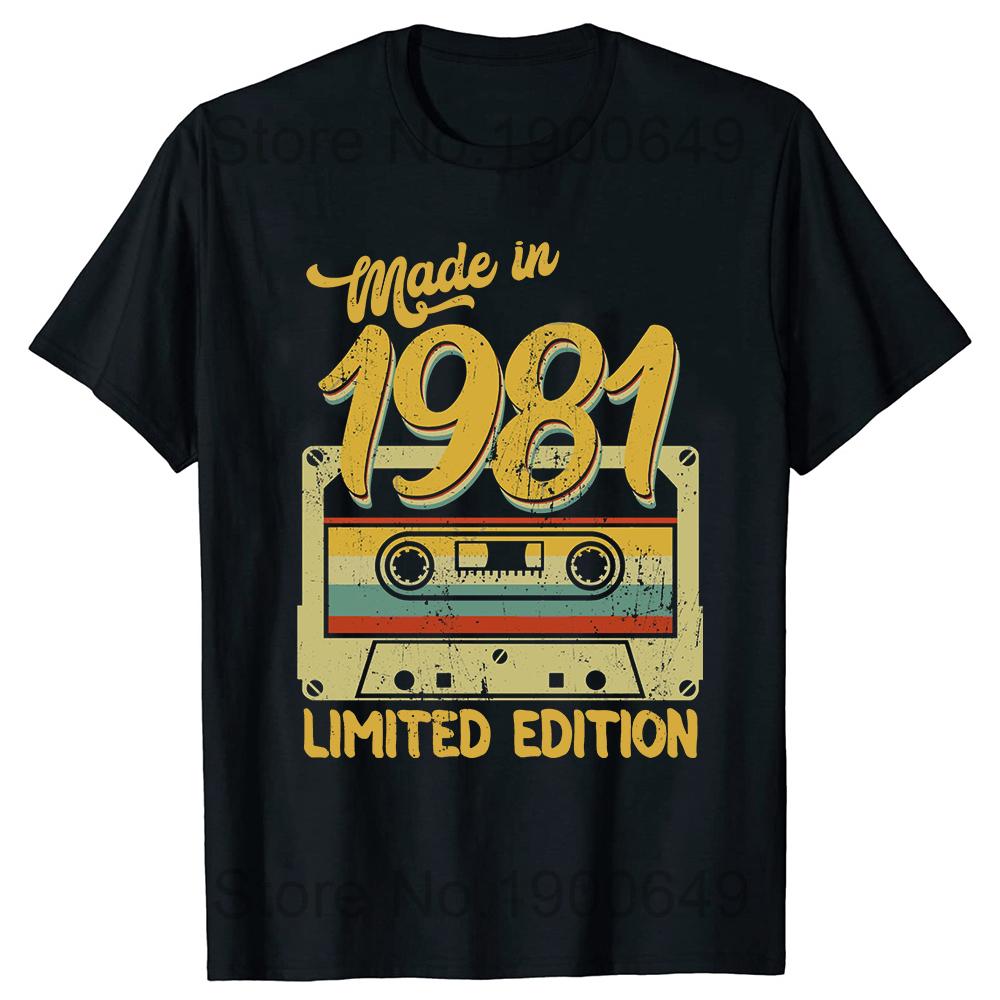 Funny Made In 1981 Limited Edition Classic T Shirts Summer Graphic Cotton Streetwear Short Sleeve Birthday Gifts Tshirt Men
