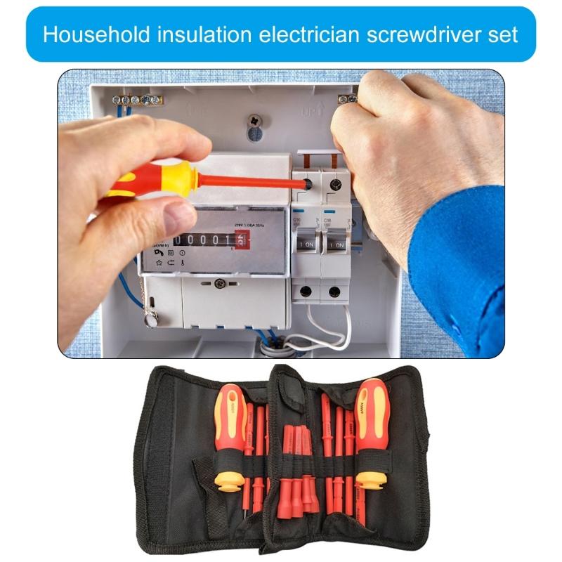 Home Repair Tool Set Comfortable Handle 18Piece Insulated Electrician Screwdriver Kit for Safe Use Household Maintenance