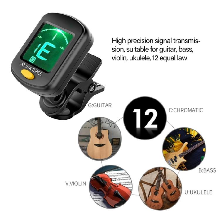 Professional Guitar Tuner Clip On Electric Guitar Tuner 360 Degree Rotating Digital Electronic Tuner Easy to Use