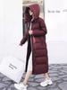 2024 Women's High-End Over-Knee White Goose Down Winter Coat