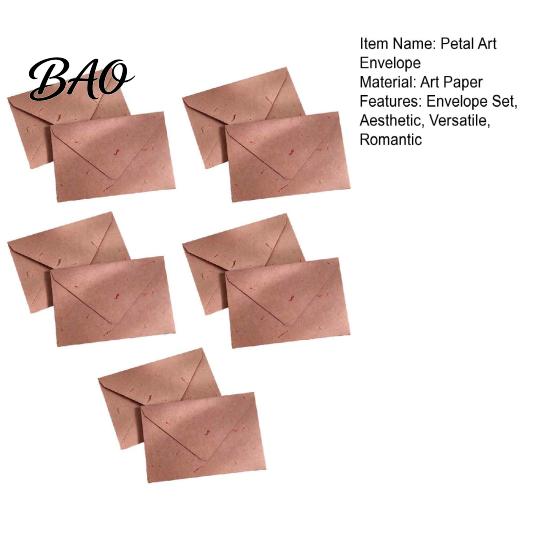Decorative Stationery for Love Letters 10PCS Petal Art Envelopes, Real Floral Texture Design, Thick Paper Western Style Envelopes Invitations