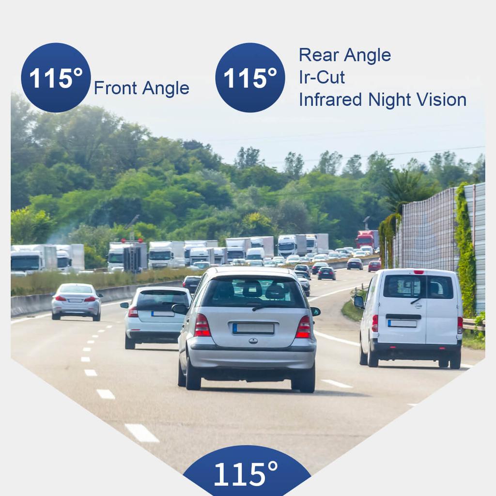 1080P WiFi Dual Lens Dash Camera Front and Rear 2-Channel Night Vision IR-Cut Video Recording 1 Year Warranty GPS