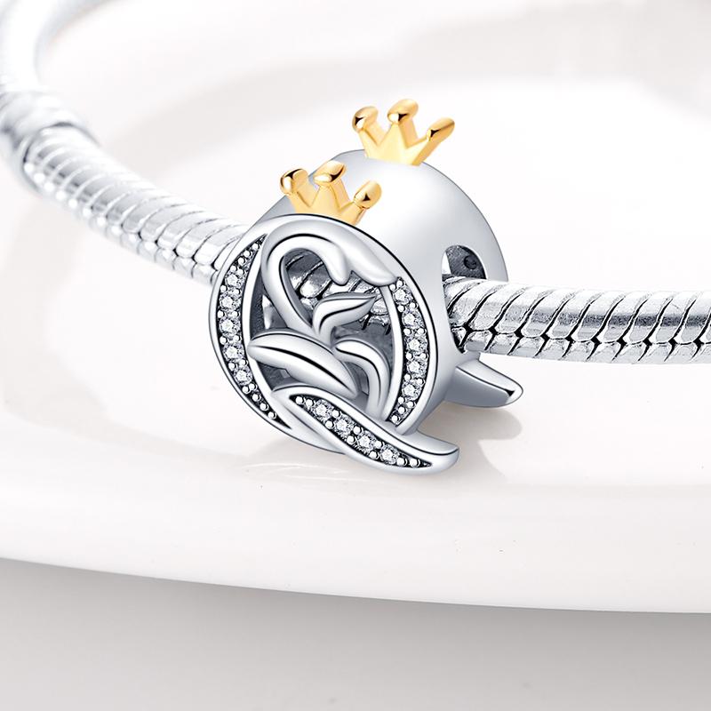 Charms Fit Qikaola 925 Original Bracelets Classic Crown 26 Letters Alphabet Charms Beads For Women Fine DIY Wedding Jewelry Gift