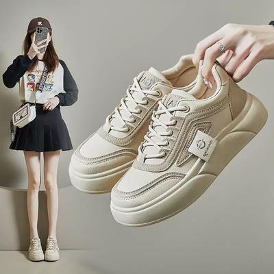 Plateau weiße Schuhe Damen 2025 Herbst neue vielseitige Schuhe ins Nische Damenschuhe Student Freizeit Sport Board Schuhe