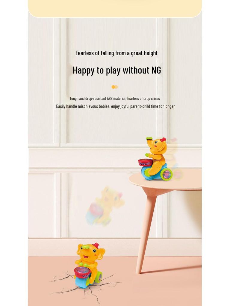 Elektrisches Trommelndes Elefanten-Spielzeug Motorrad mit Lichtern und schwebender Kugel