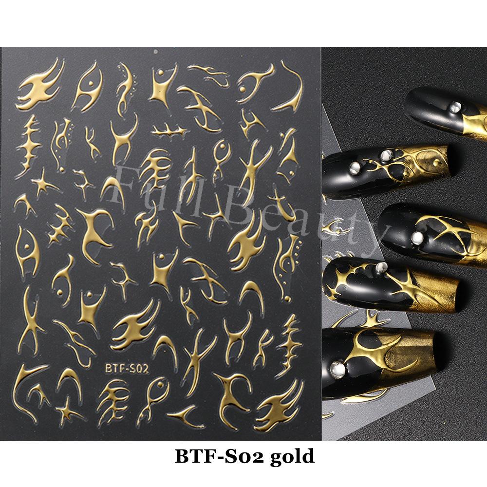 Nail Sticker Geometric Pattern Shining Star Moon Back Adhesive Nail Decals