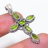 Natürlicher Peridot Edelstein Handgefertigter 925 Sterling Silber Schmuck Anhänger 1,85" AP-14366