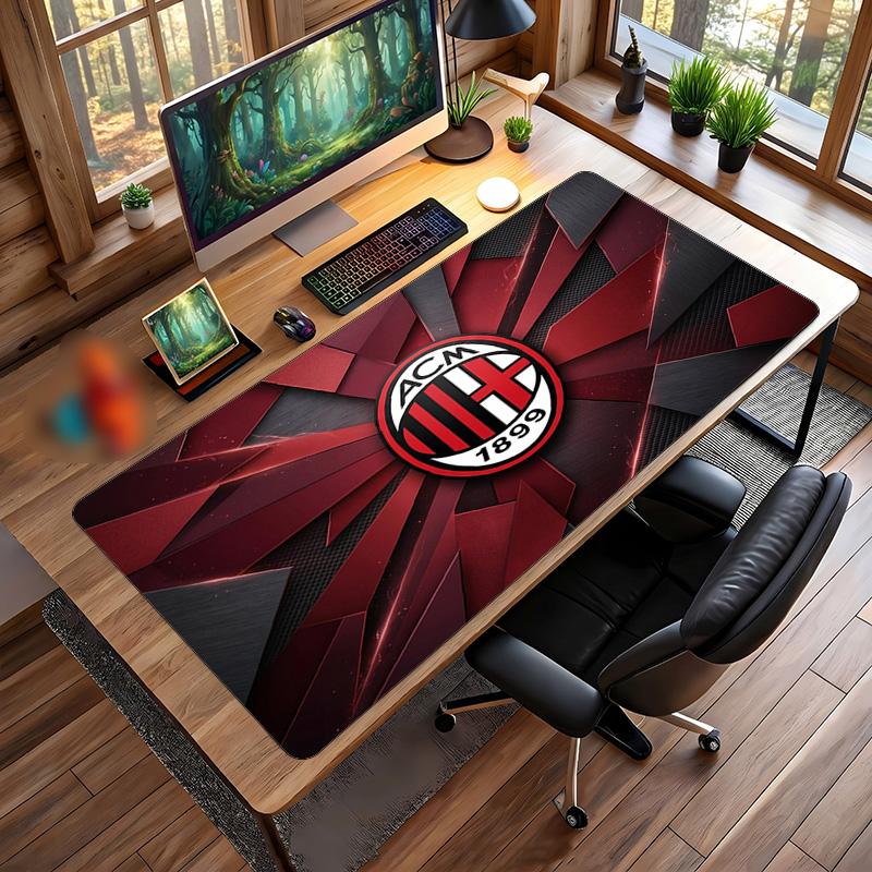 AC Milan Printed Large Mouse Pad, Non Slip Soft Rubber Gaming Desk Mat for Office Laptop Computer Decor