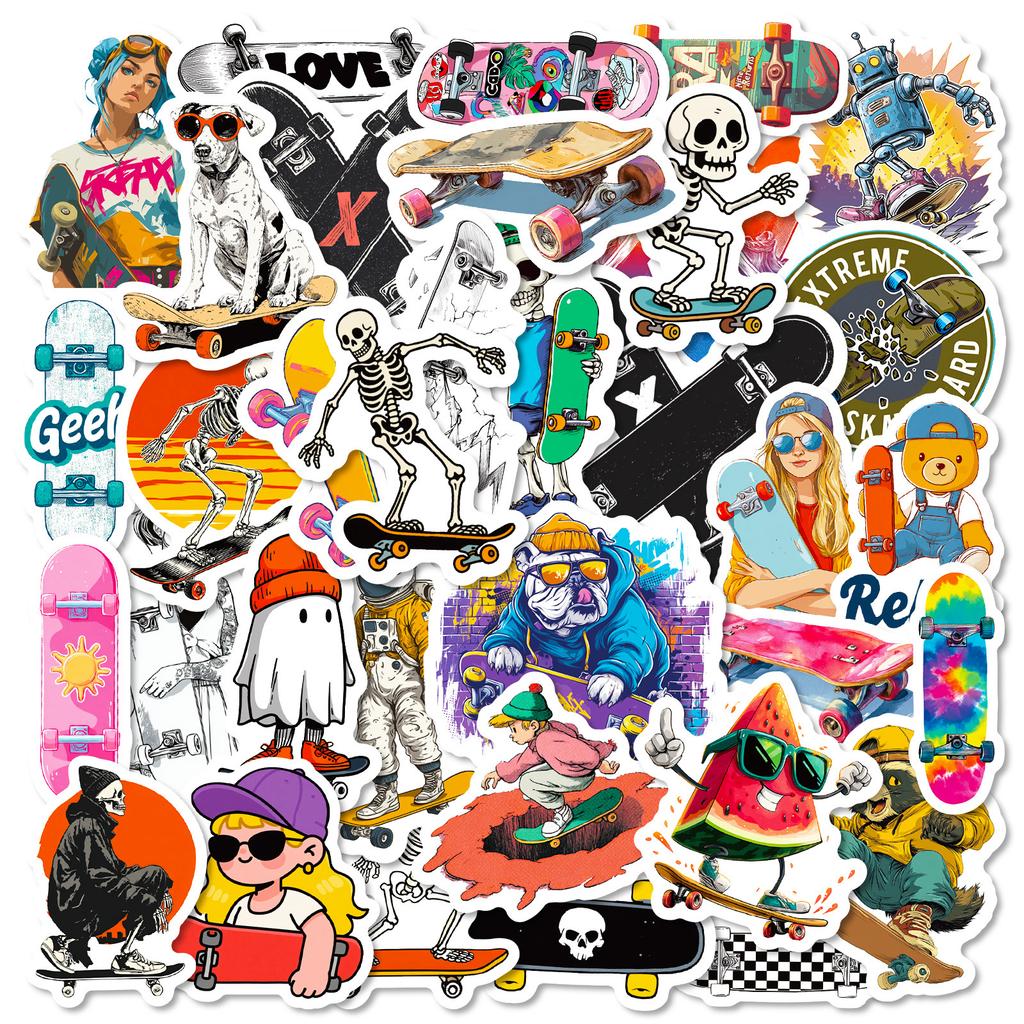 56 Autocolante Graffiti Desene Animate Skateboard Frumoase Decorațiuni Personalitate Telefon Mobil Mașină Autocolante Impermeabile