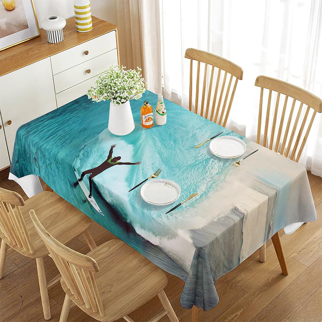 Surfing Extreme Outdoor Sport Pattern Tablecloth Rectangular Tablecloth Dining Room Banquette Kitchen Outdoor Picnic Decoration