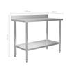 VidaXL Kitchen Work Table with Backsplash Restaurant Work Table Bar School Garage Commercial Spaces 51191