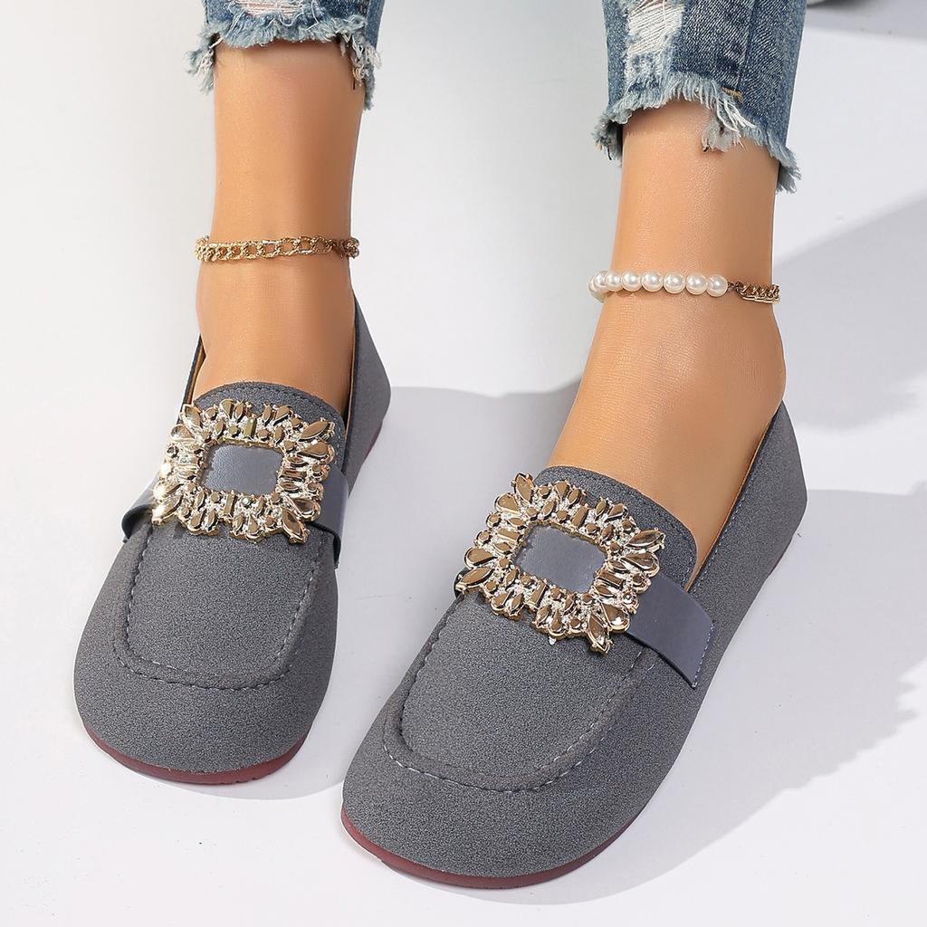 Fashion Women Flats Spring 2025 New Large Size Flat Loafers Shoes Women Knitting Slip-on Square Head Breathable Fashion Shoes for Women