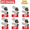 T&I Gx16/Gx12/Gx20 Gold-Plated Aviation Socket Male&Female Connectors 2p/3/4/5/6/7/8/9/10/12/14/15 Pins Cable Connector