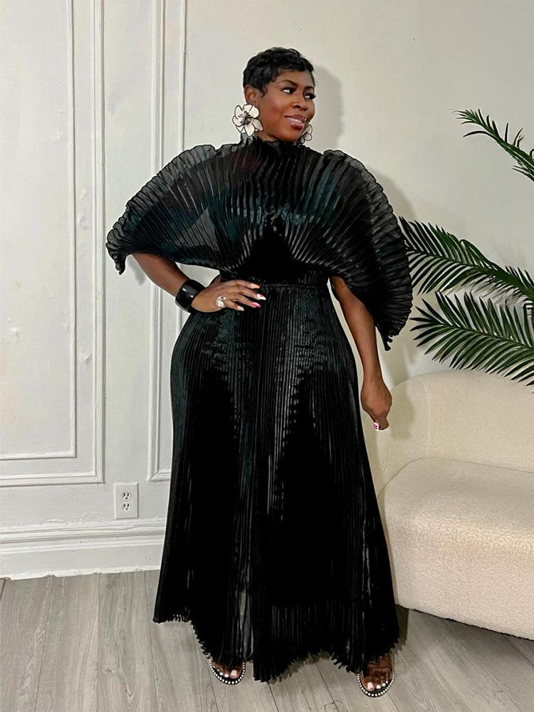 Afrikanisches Elegantes Einfarbiges Übergrößenkleid - Neuer Modestil