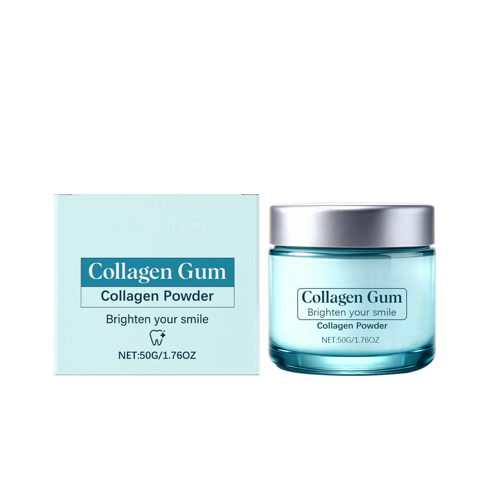 Collagen Gum Collagen Powder Deep Clean Oral Care Tooth Powder Freshens Breath Supports Gum Health 50g Effective Daily Use One Size