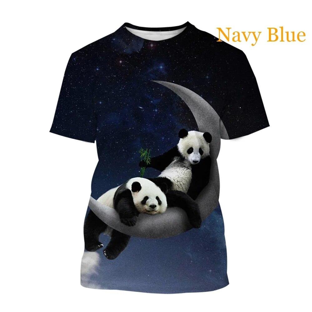 Fashion Animal Panda 3D Printing Men's and Women's T-shirt Casual Shirt Loose Top
