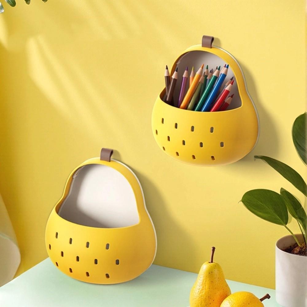 Hollow Out Pear-shaped Cutlery Holder Magnetic Pen Holder Chopsticks Storage Basket  Bathroom