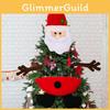 Charming Cartoon Style Christmas Tree Topper Figurines Santa Snowman And Reindeer