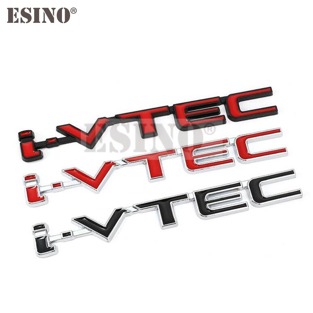 New Car Styling 3D VTEC I-VTEC Metal Chrome Zinc Alloy Emblem Car Body Badge Sticker Auto Accessory for Civic Accord Insight