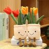 Lifelike Tulip Plant Plush Soft Plush Stuffed Toys Potted Flower Tulip Bookshelf Home Living Room Decor For Girl Gift