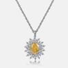 Neu S925 Silber High Carbon Diamant Anhänger Weibliche Gelb Diamant Anhänger Mode Licht Luxus