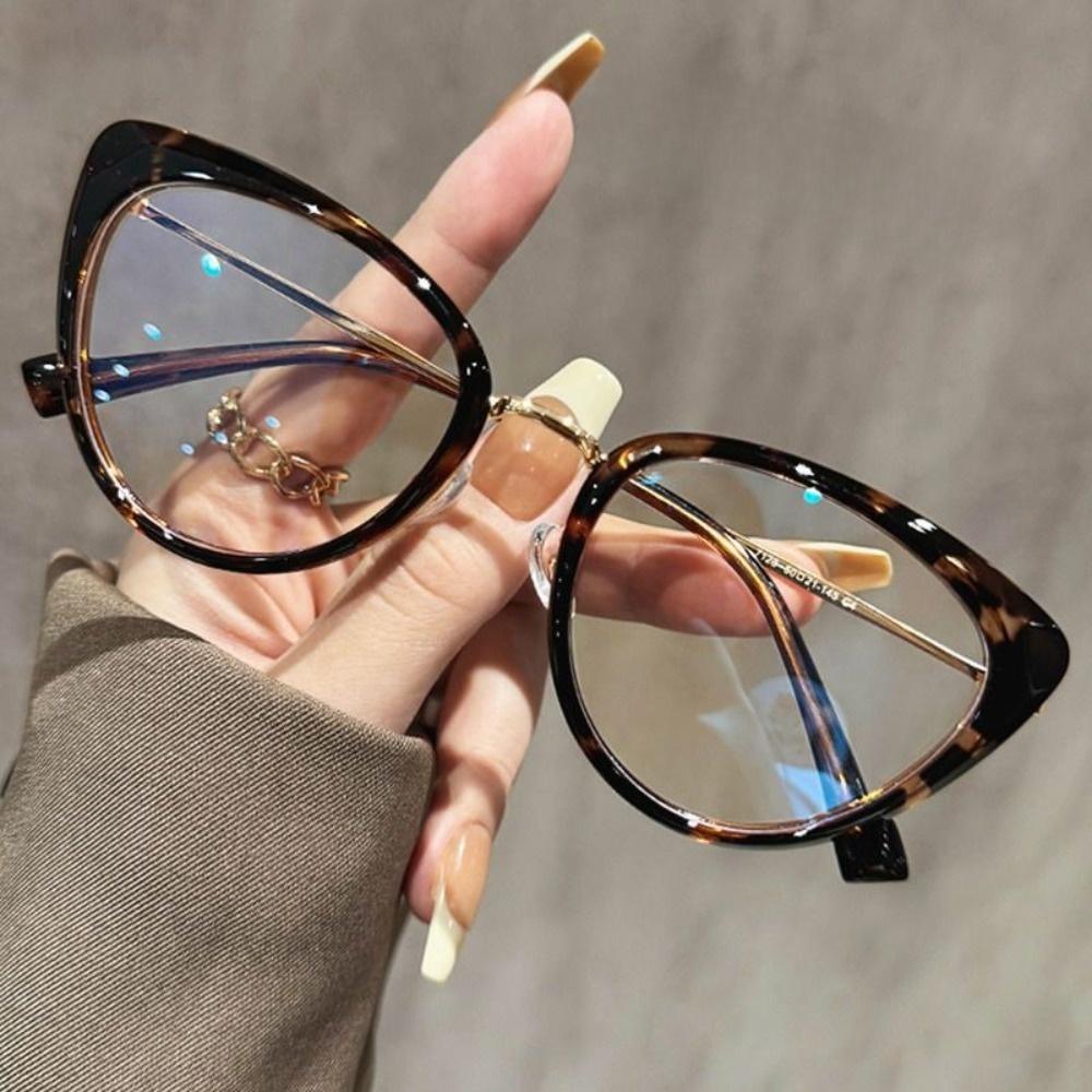 Retro Cat's Eye Anti-blue Light Glasses Glasses Metal Frame Glasses Frame Portable Eye Protection Eyeglasses Frames