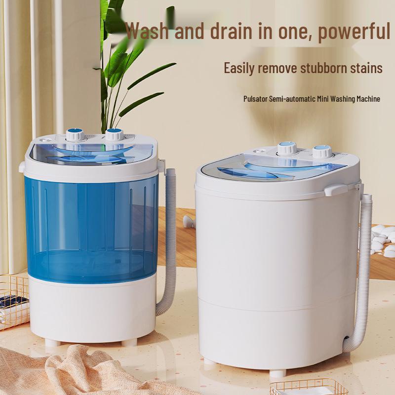 Mini Mașină de Spălat Compactă Semi-Automată pentru Haine de Bebeluș, Șosete, Lenjerie Intimă - Ideală pentru Acasă, Chirie sau Utilizare în Cămin