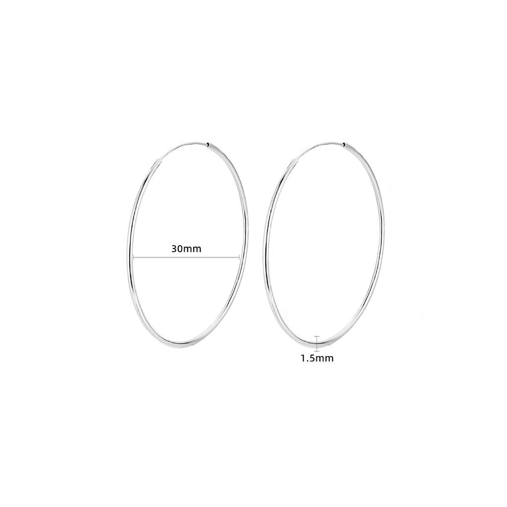 Cercei clasici rotunzi din argint sterling S925 - Cercei eleganti, simpli și contemporani pentru femei