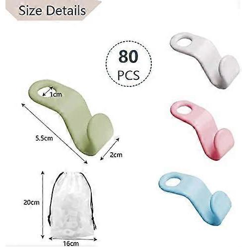 80pcs Clothes Hanger Connector Hooks,Space Saving Hangers,Magic Cloth Connecting Hanger Hooks Clothes Organiser