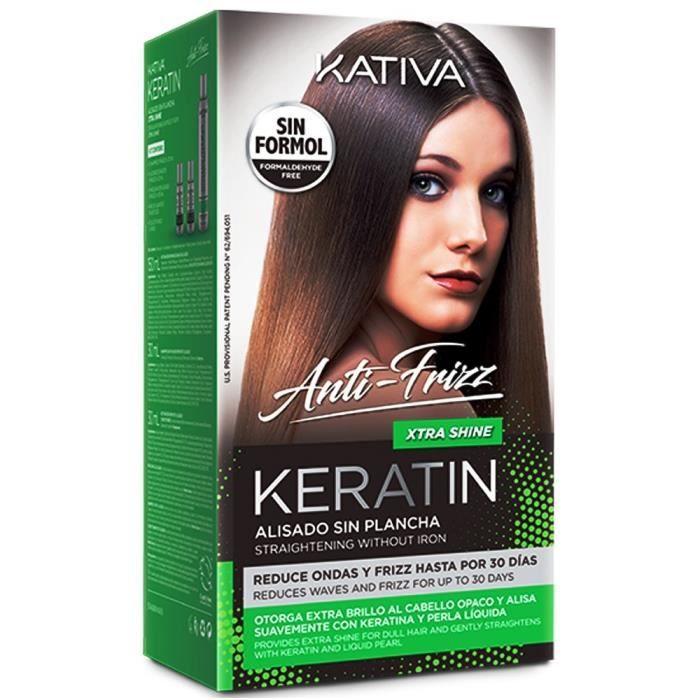 Coffret Produits Capillaires - KATIVA - Alisado Sin Plancha Anti-Encrespamiento Xtra Shine